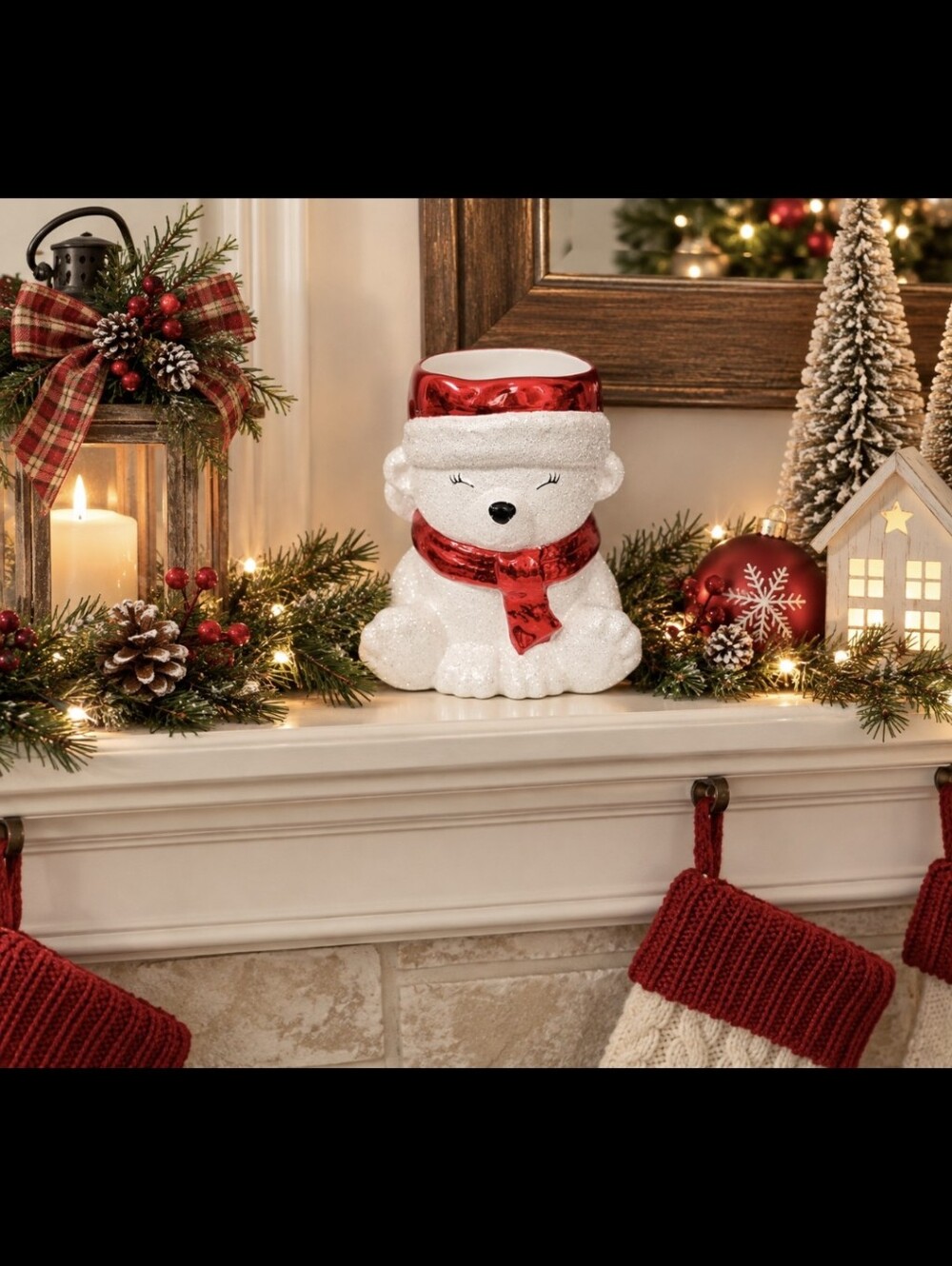 🌟🎅 Bath & Body Works SANTA BEAR 3 WICK CANDLE HOLDER 🎅🌟
